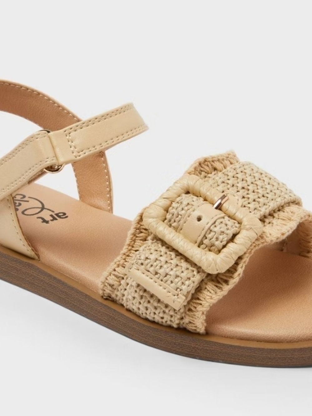 Cat & Jack Beige Yacinth Braided Buckle Sandals Big Girl